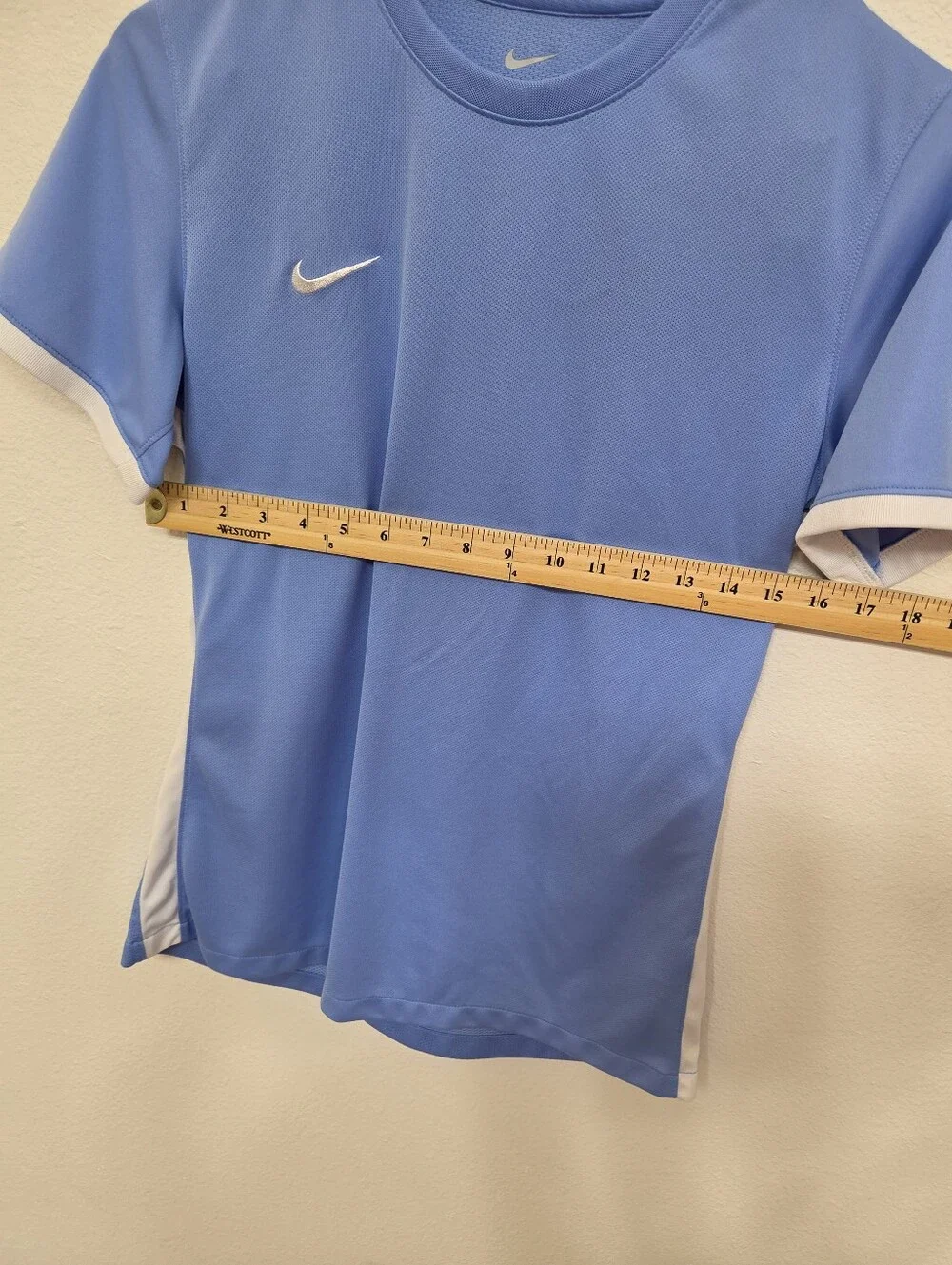 Nike  Sky Blue Short-Sleeve Athletic Jersey with White Accents